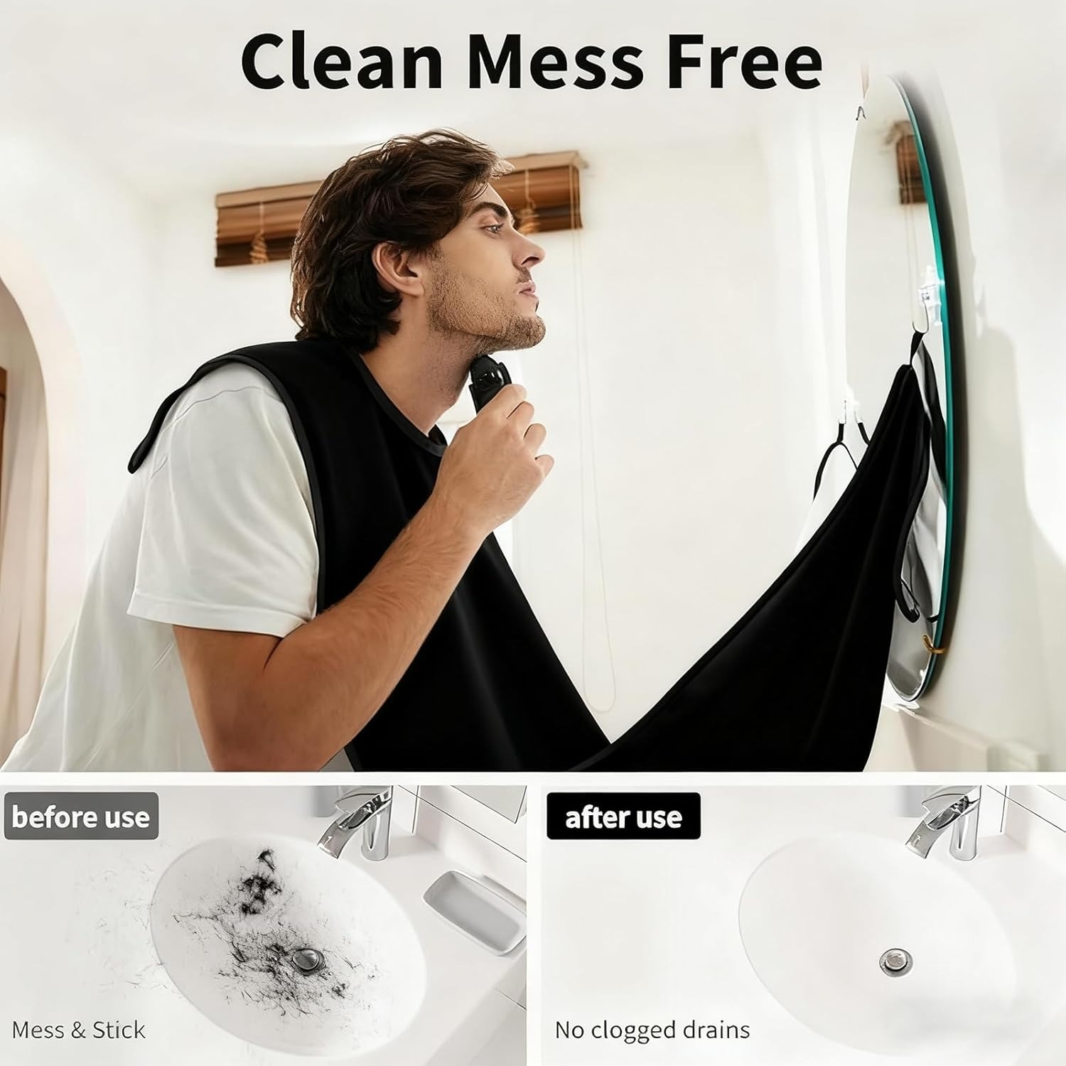 Men'S Beard Grooming - Non-Stick Waterproof Grooming Bib, Beard Hair