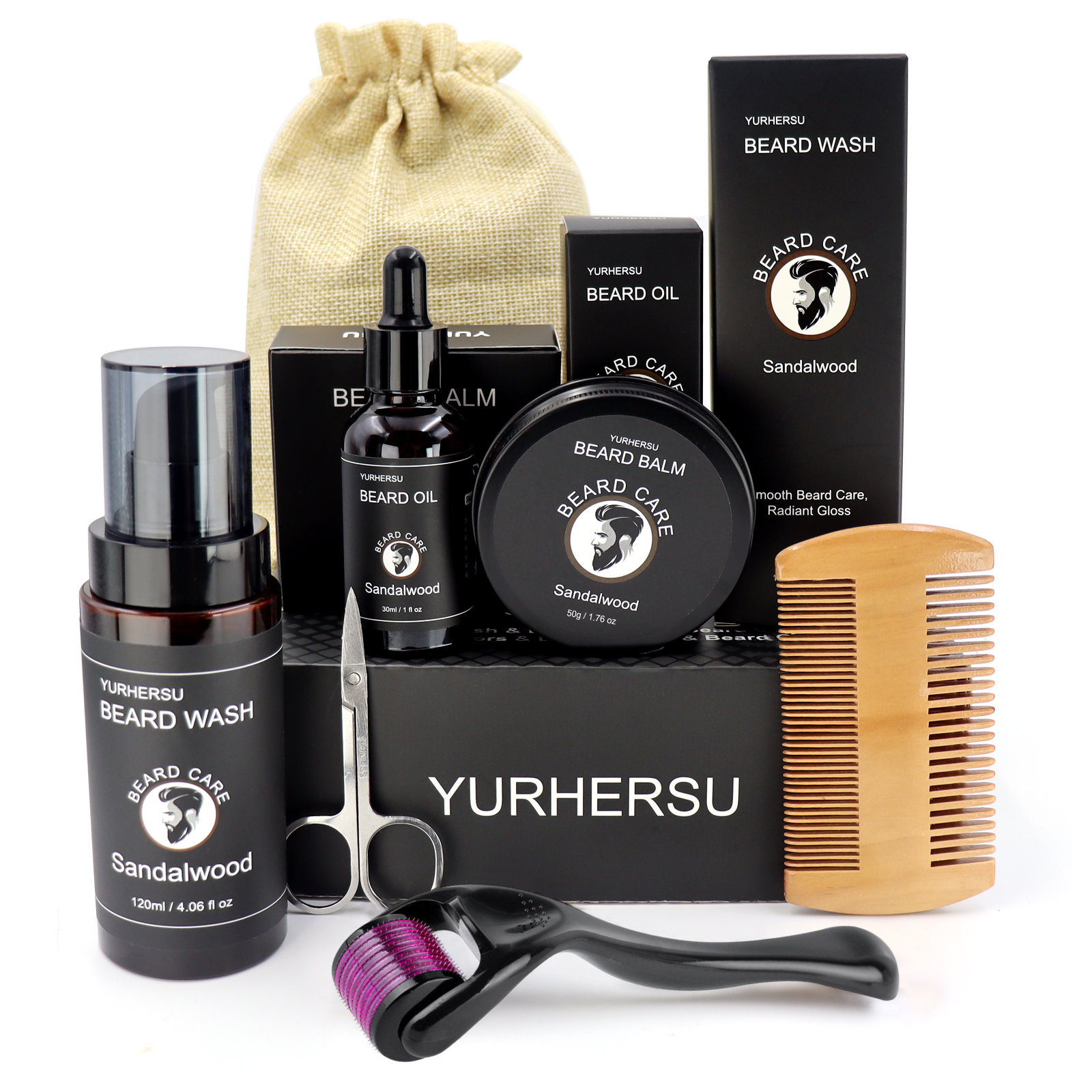 Men'S Grooming Organizer - 7Pcs Beard Care Kit for Men,