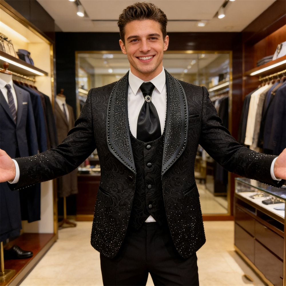Mens Three Piece Formal Suit ( – Men'S Grooming Pictures recenzja i cena