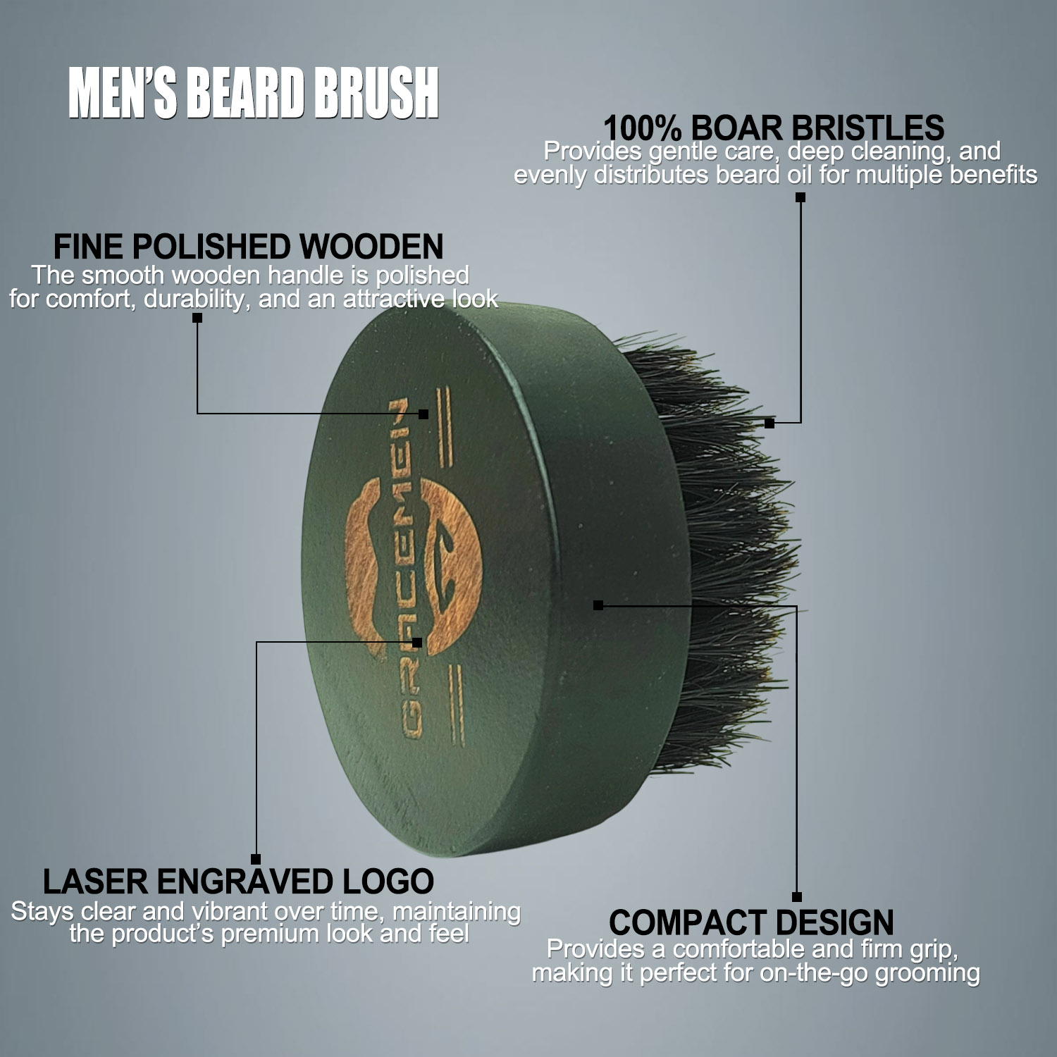 Round Beard Brush for Men – 10 – Men'S Grooming Facial recenzja i cena