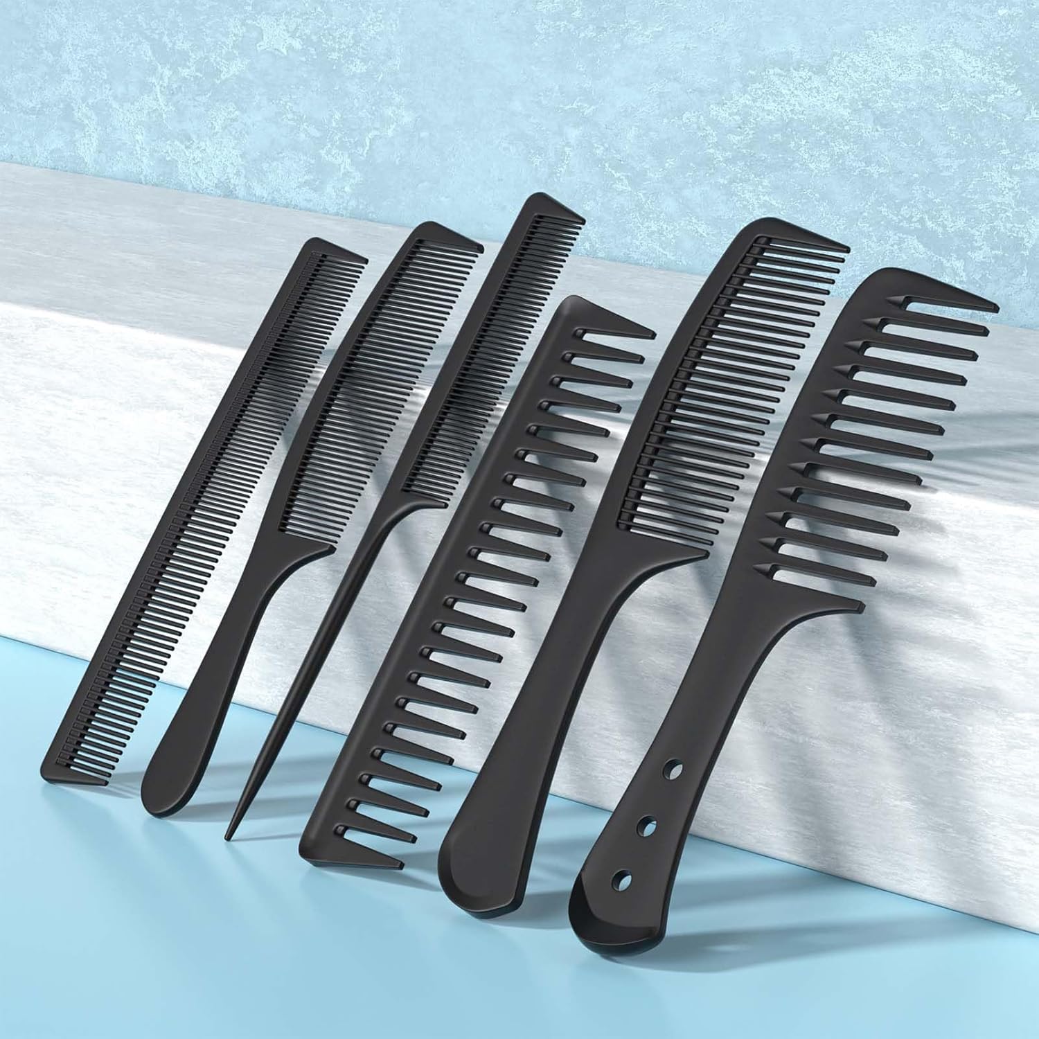 6 PCS Hair Comb Set Black, Dur – Comb Fine Tooth recenzja i cena
