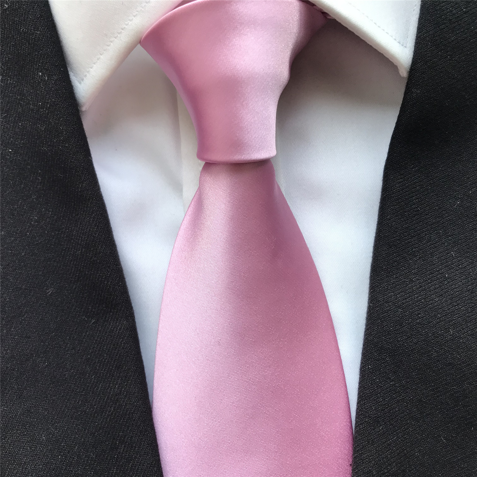 Men's Ties Solid Pink Neck Tie – Men'S Grooming Pictures recenzja i cena