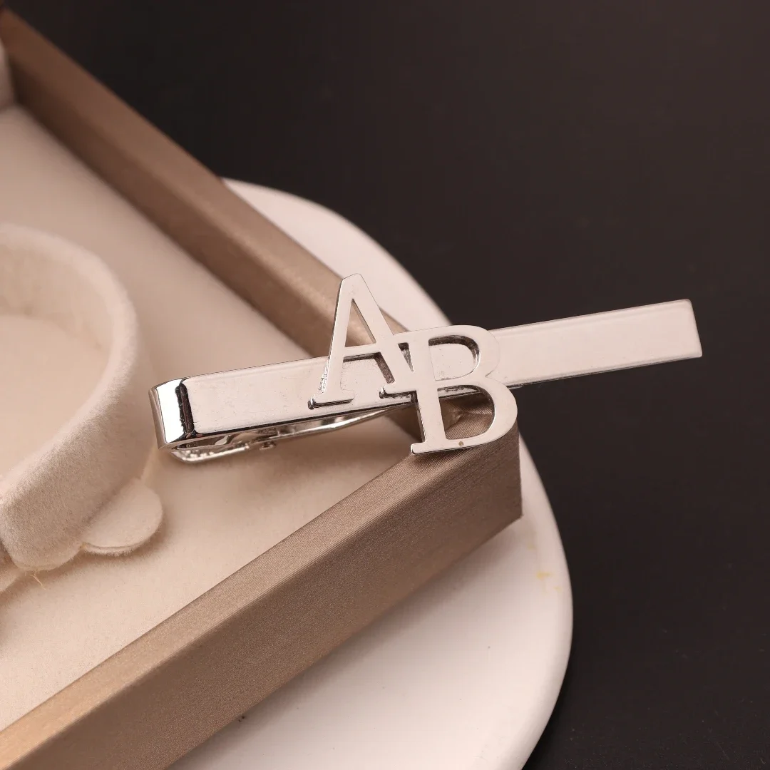 Custom Initial Tie Clip for Gr – Men'S Grooming For Wedding recenzja i cena