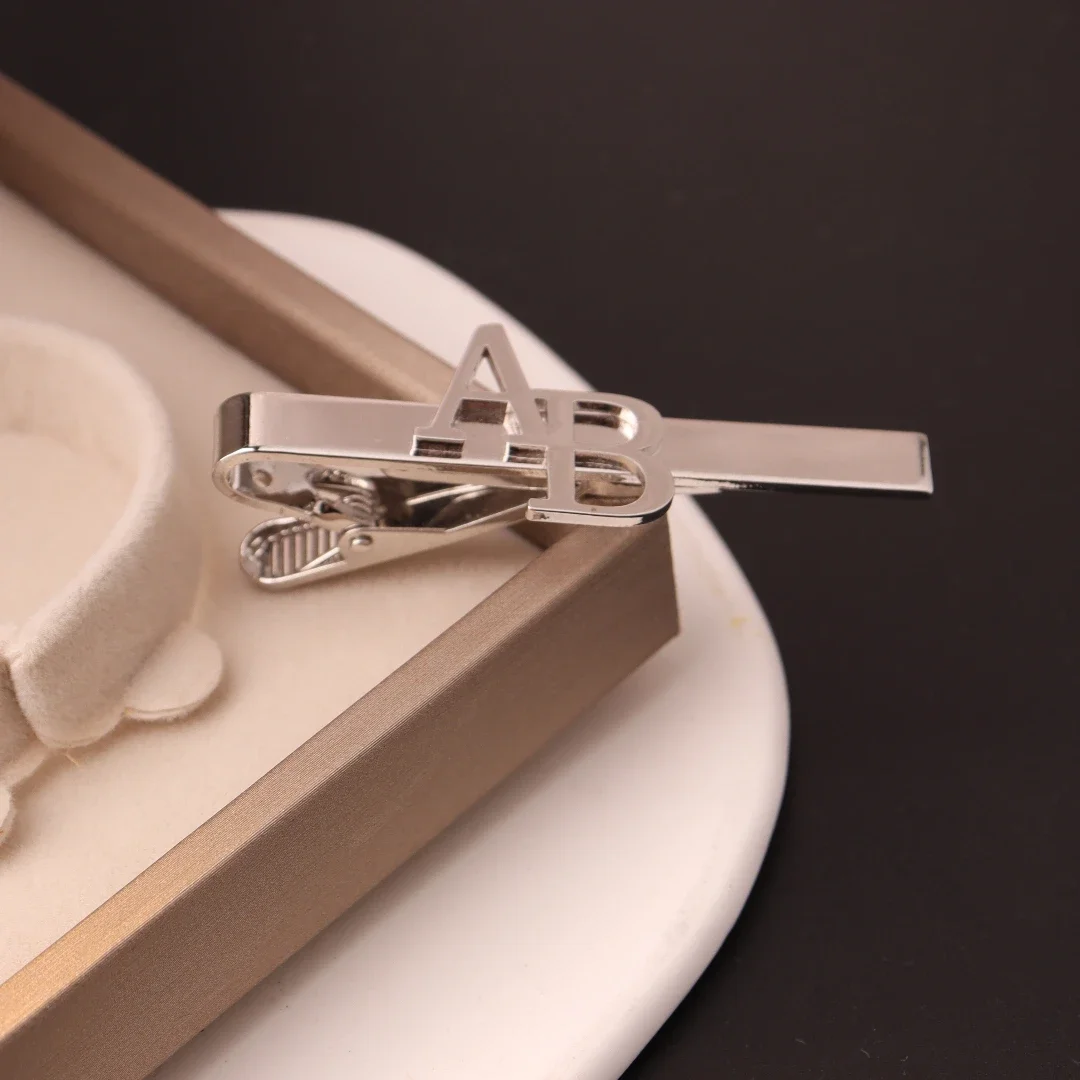 Custom Initial Tie Clip for Gr – Men'S Grooming For Wedding recenzja i cena