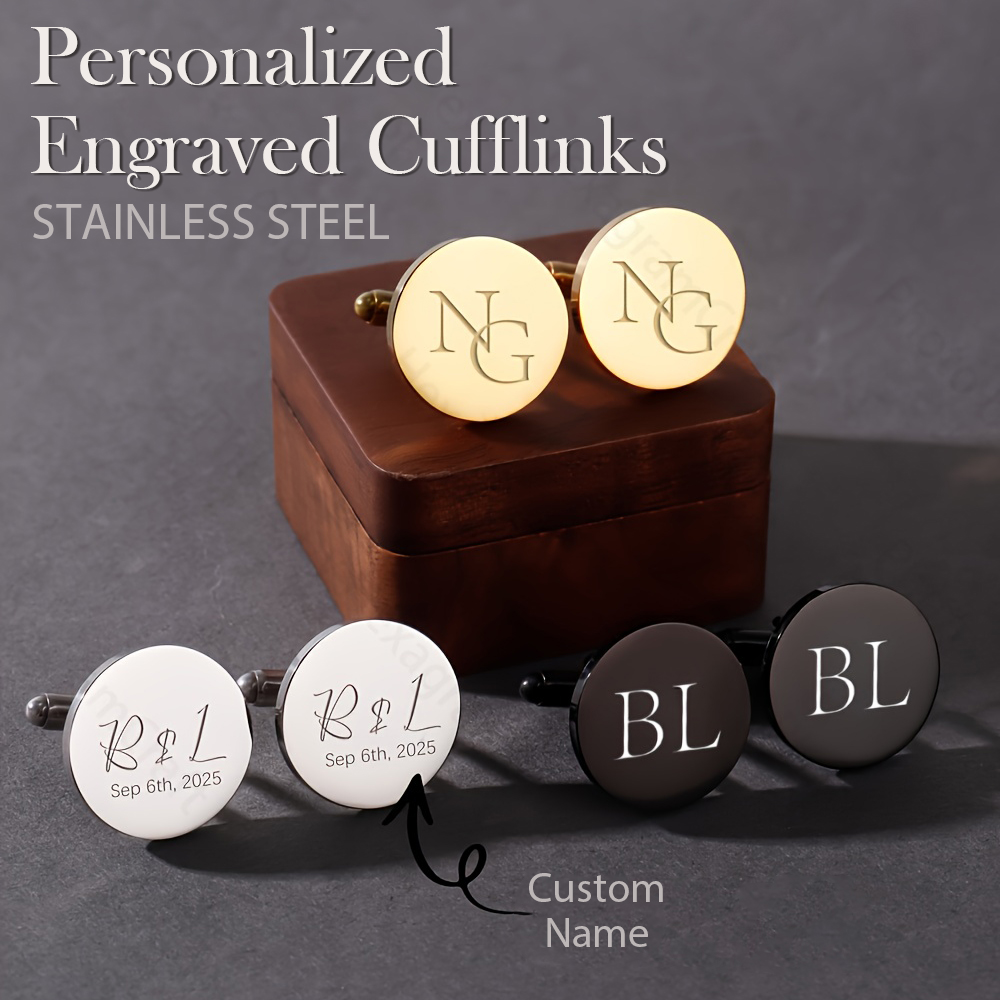 1pair Personalised Name Cuffli – Men'S Grooming For Wedding recenzja i cena