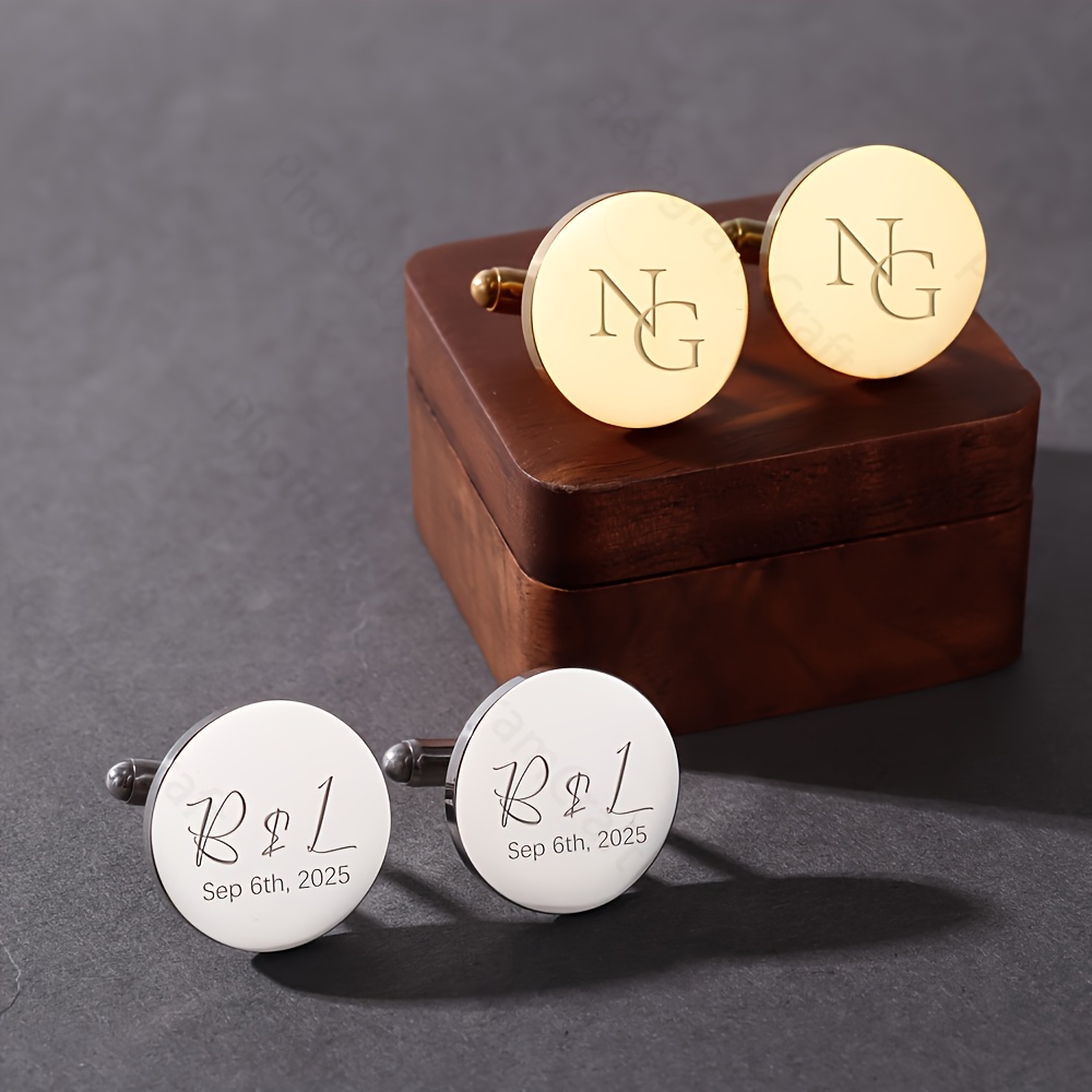1pair Personalised Name Cuffli – Men'S Grooming For Wedding recenzja i cena