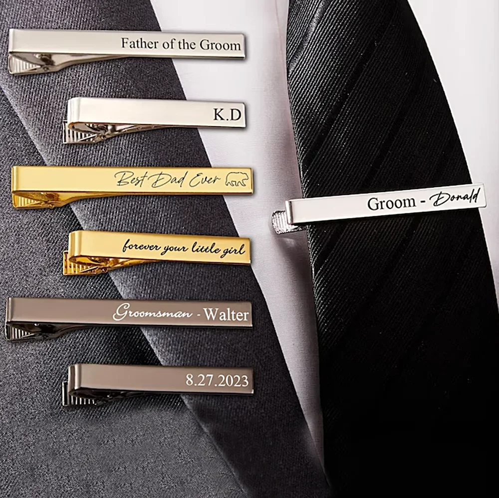 New Custom Carved Name Tie Cli – Men'S Grooming For Wedding recenzja i cena