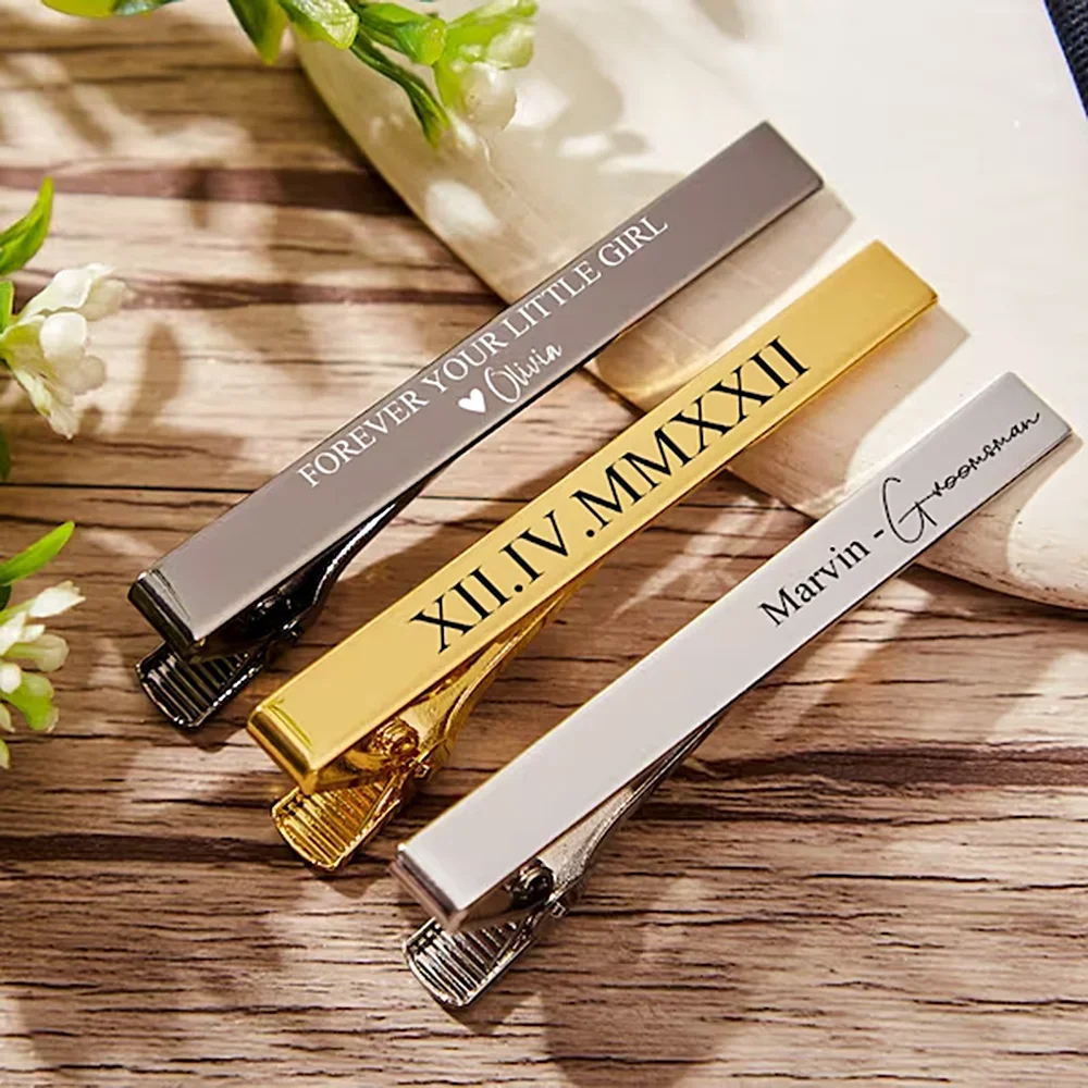 New Custom Carved Name Tie Cli – Men'S Grooming For Wedding recenzja i cena