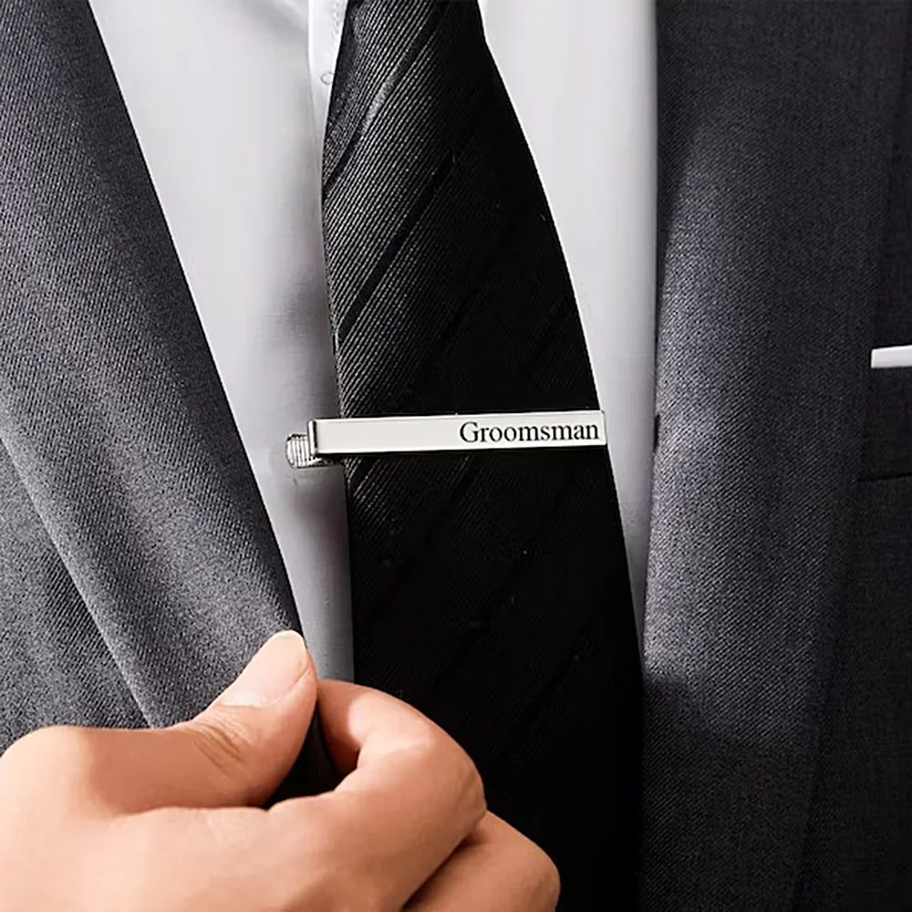 New Custom Carved Name Tie Cli – Men'S Grooming For Wedding recenzja i cena