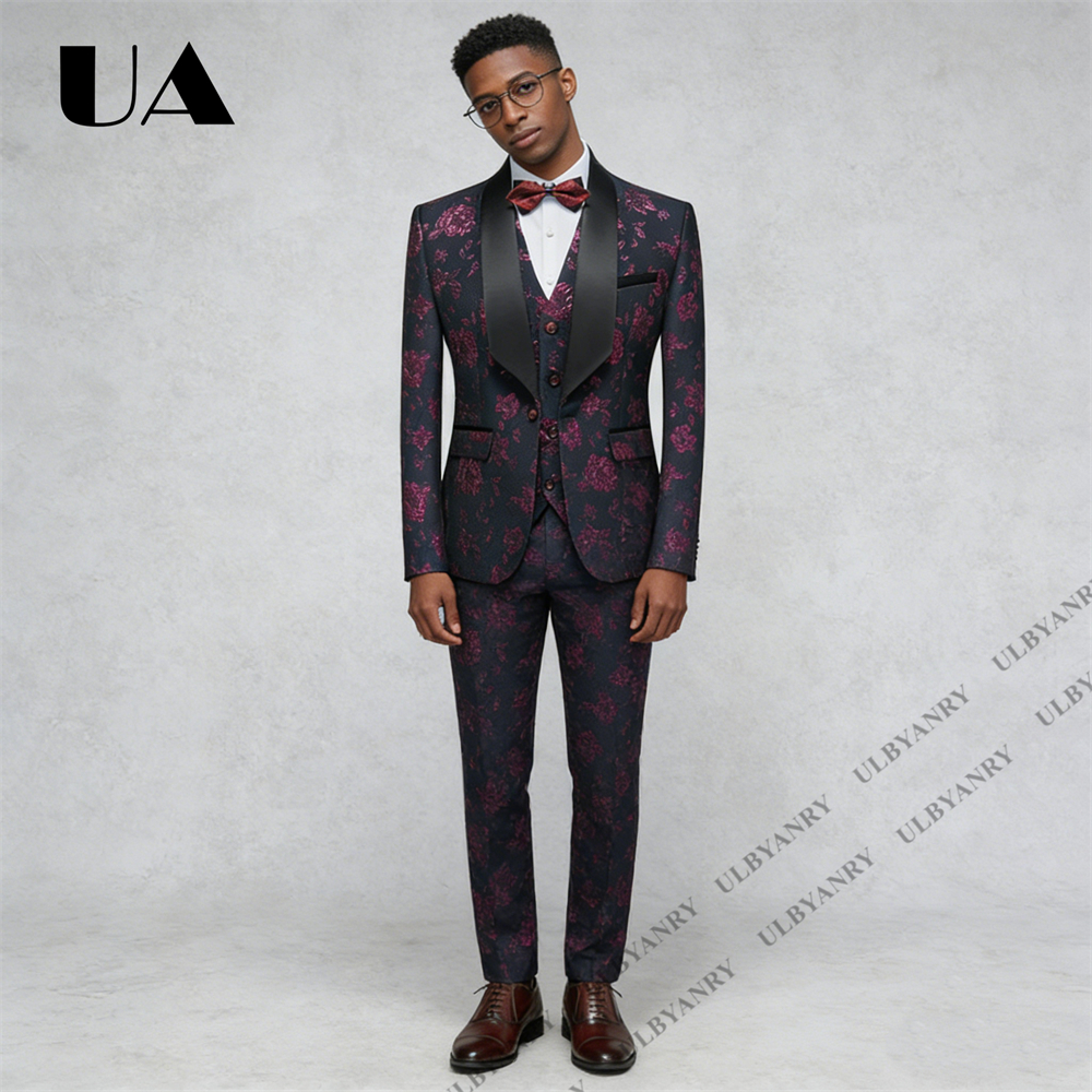 ULBYANRY Floral Jacquard Suit  – Men'S Grooming Pictures recenzja i cena
