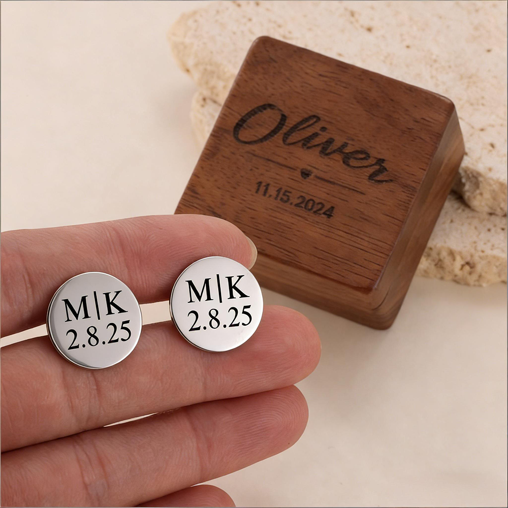 Custom Date Cufflinks Stainles – Men'S Grooming For Wedding recenzja i cena