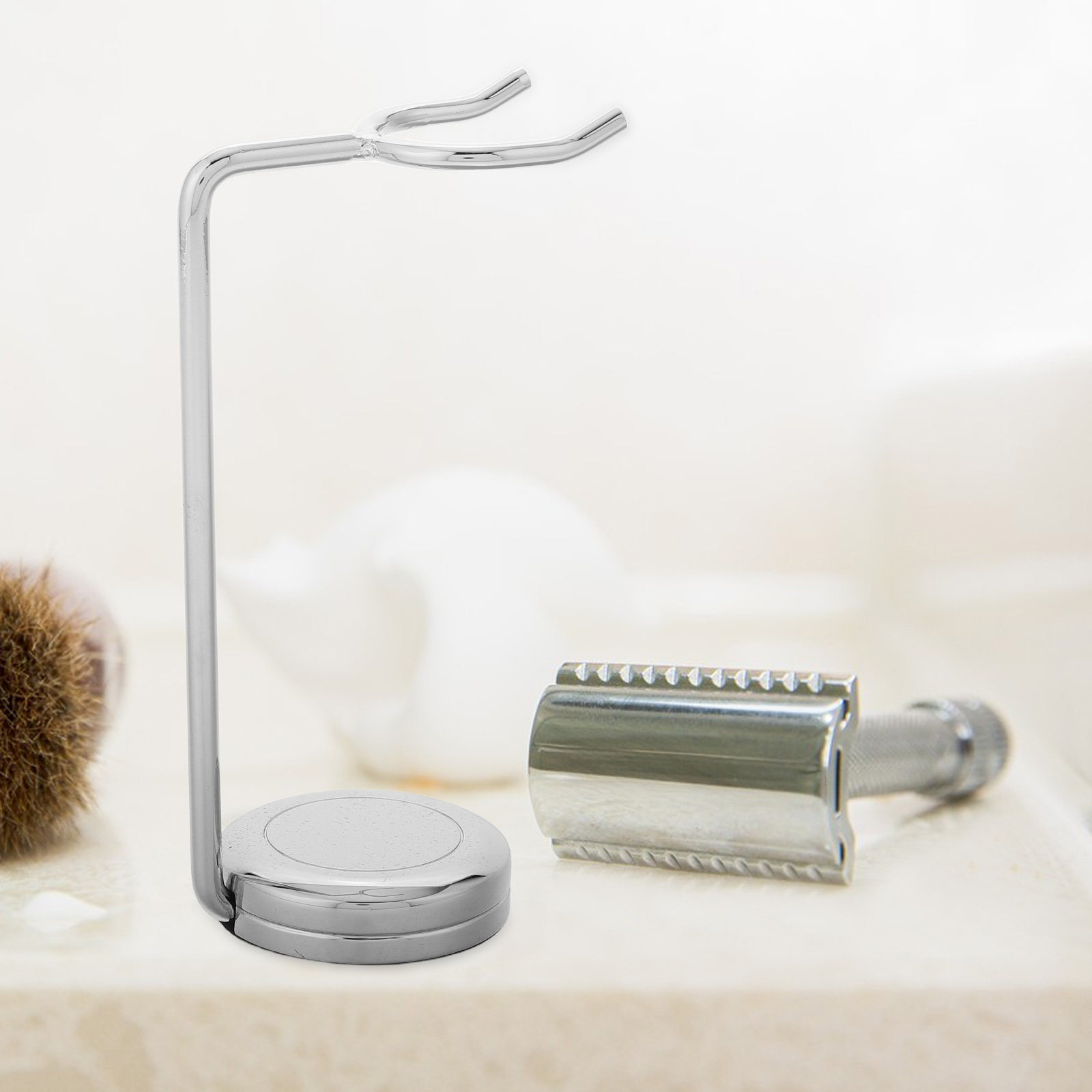 Sleek Alloy Shaving Brush Stan – Men'S Grooming Organizer recenzja i cena