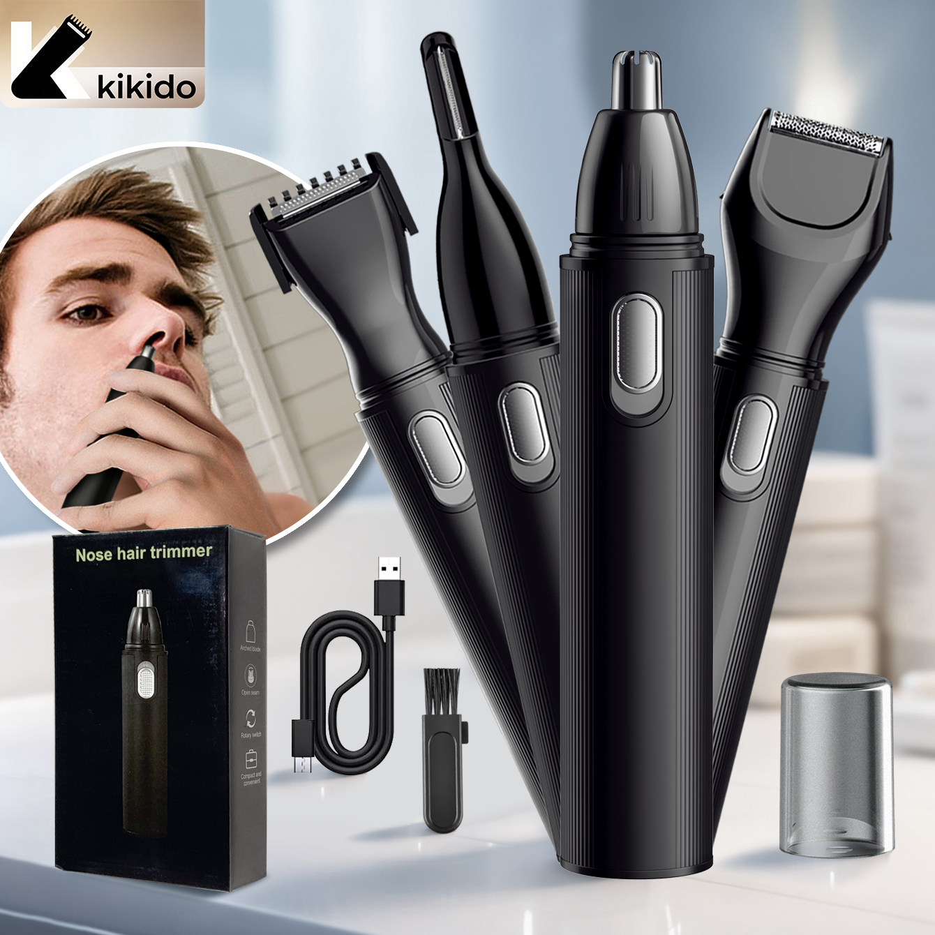 KIKIDO 4 in 1 Nose Hair Trimme – Grooming Men'S Eyebrows recenzja i cena