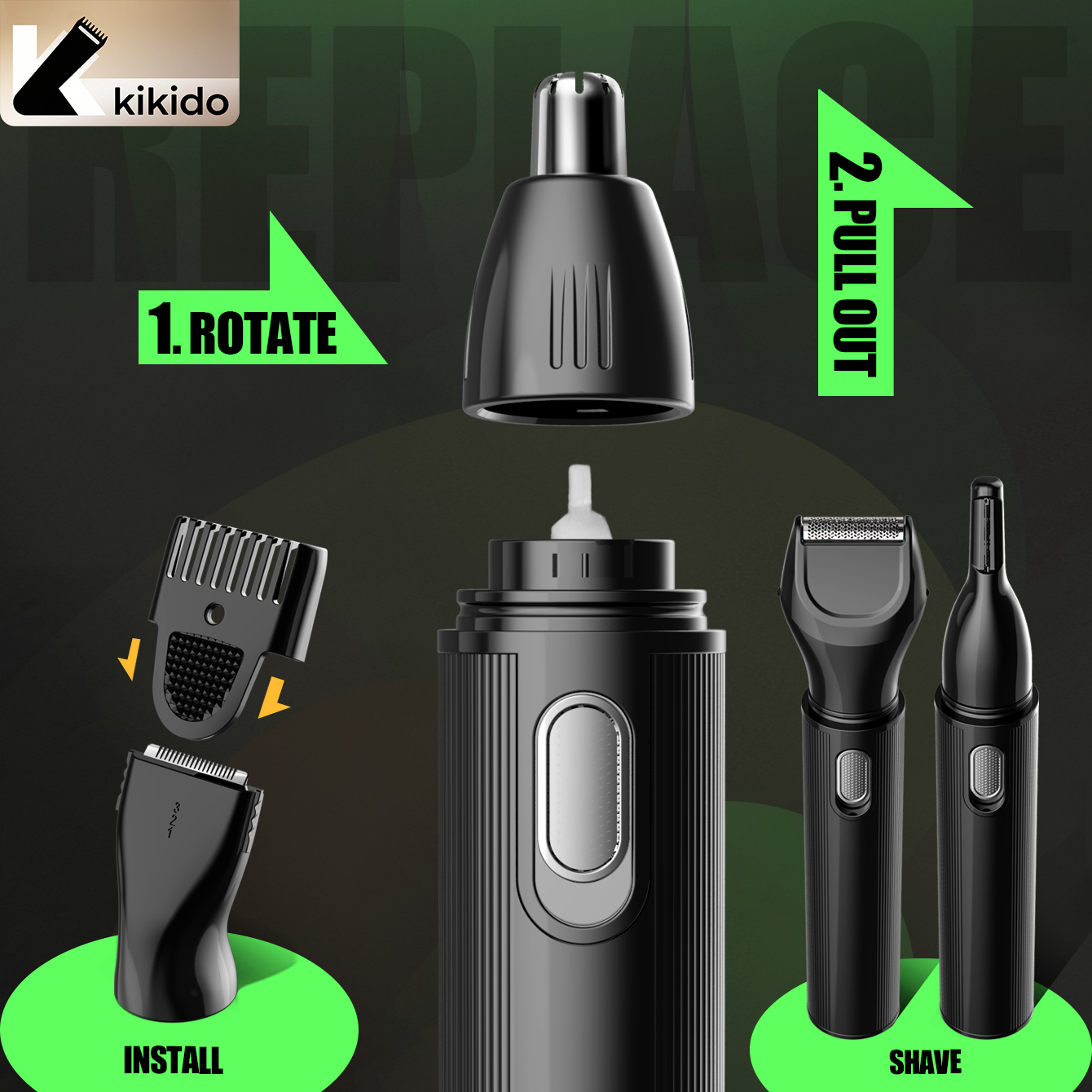 KIKIDO 4 in 1 Nose Hair Trimme – Grooming Men'S Eyebrows recenzja i cena