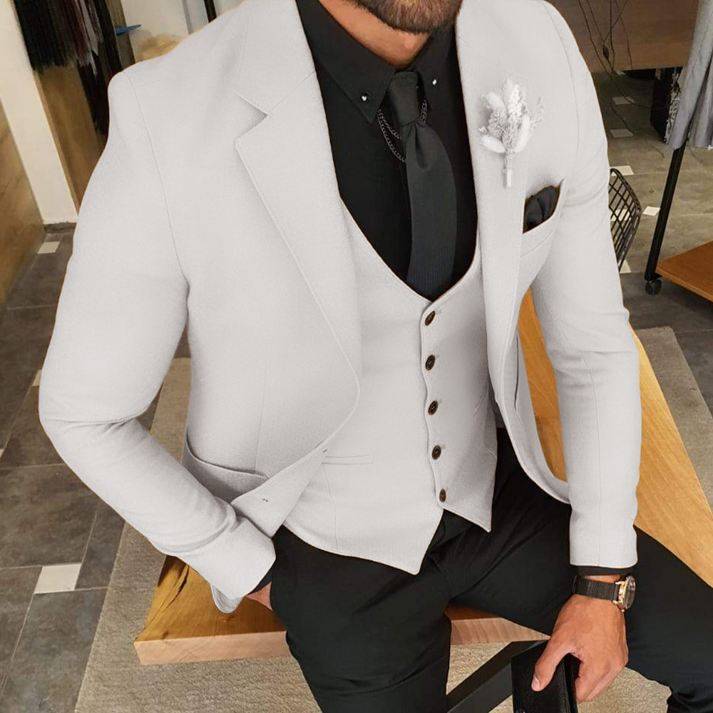 White 2 Piece Pant Coat Shawl  – Men'S Grooming Pictures recenzja i cena